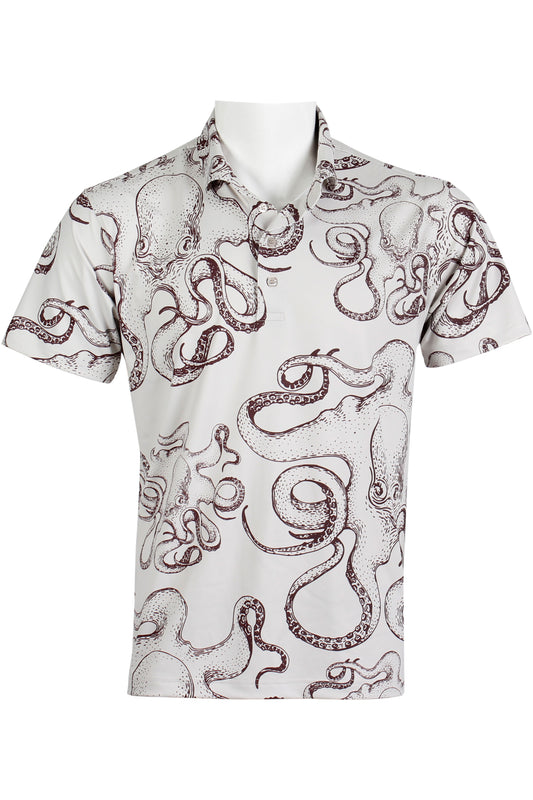 Octopus-Beige and Brown Polo