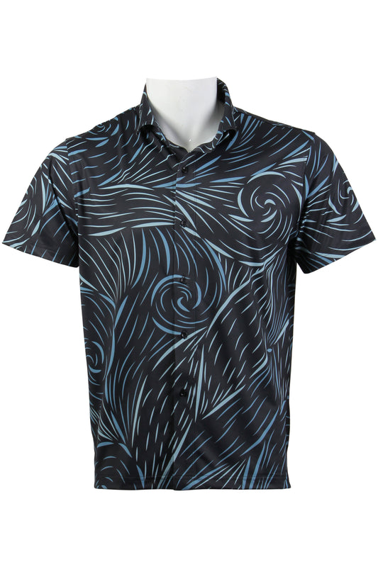 Kai-Black and Blue Button Down