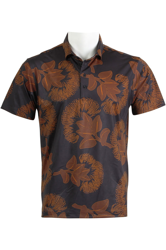 'Ohi'a Lehua-Black and Copper Polo