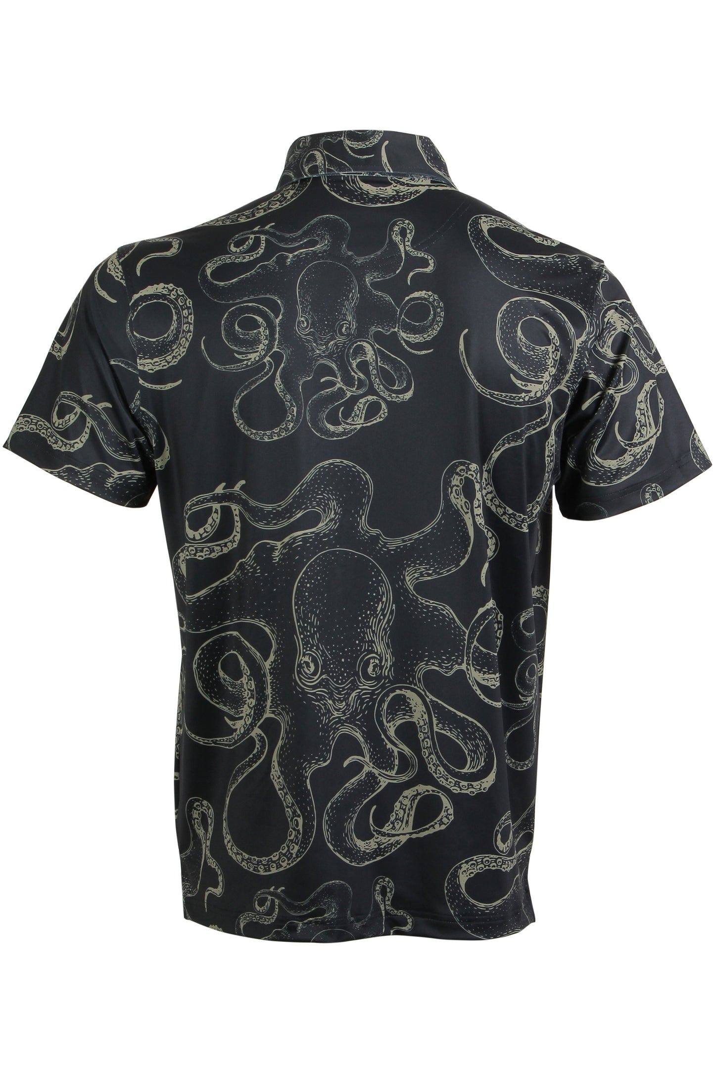 Octopus-Black and Dusky Green Button Down