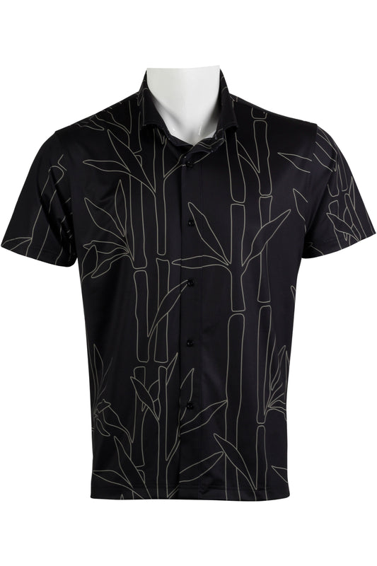 Bamboo-Black and Gold Button Down
