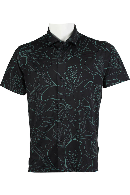Azalea-Black and Green Button Down
