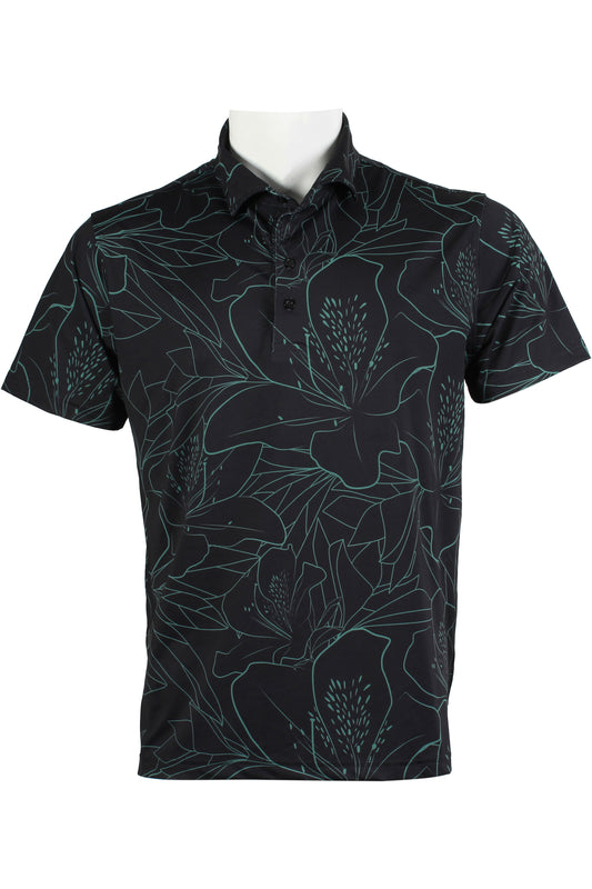 Azalea-Black and Green Polo