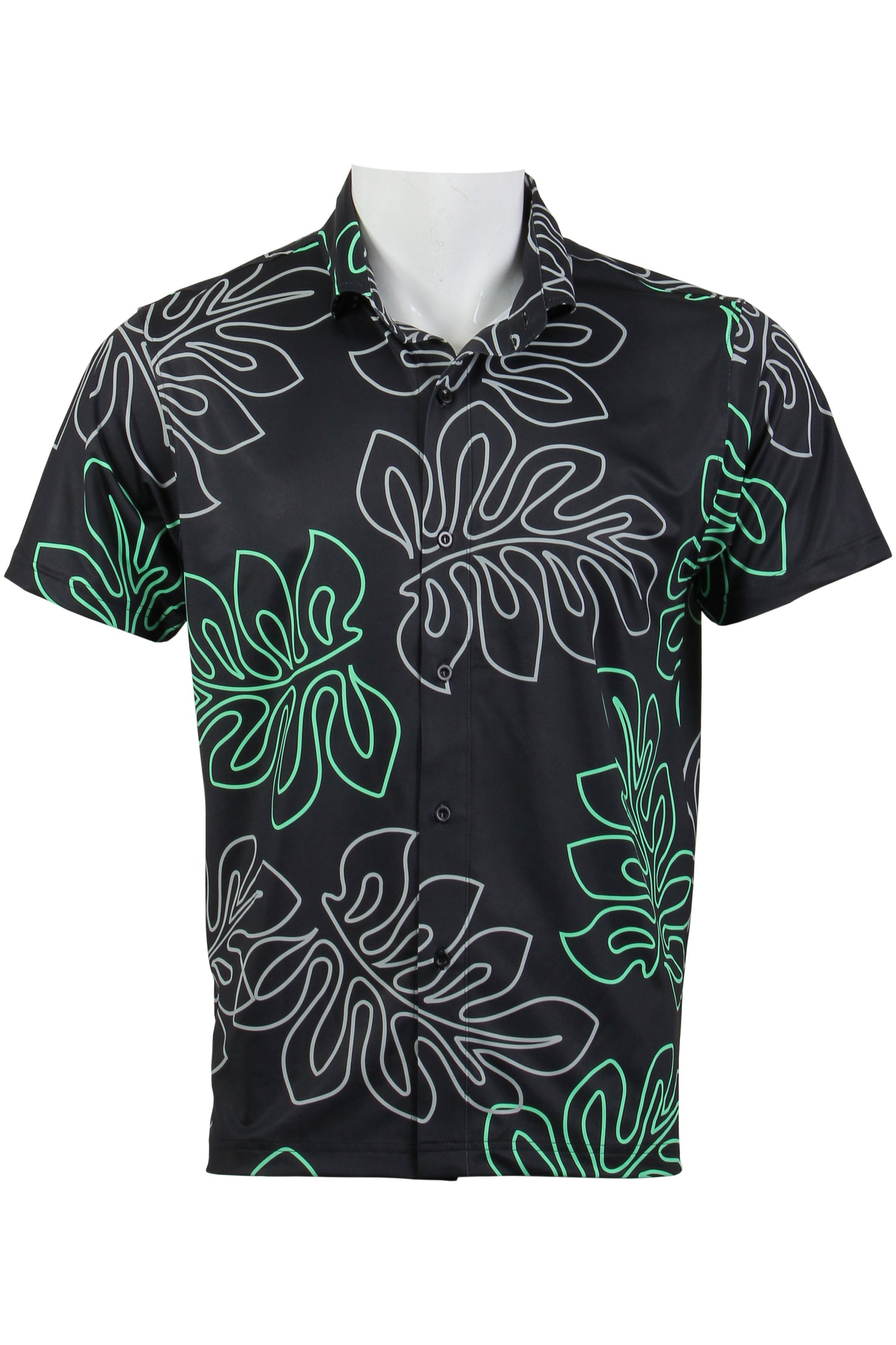 Black, Green, and Gray Laua'e Button Down