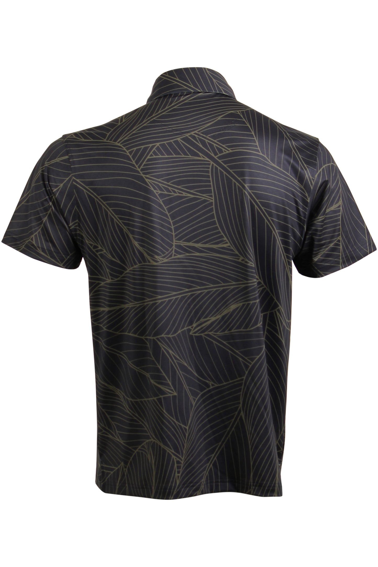 Ti Leaf-Black and Green Button Down