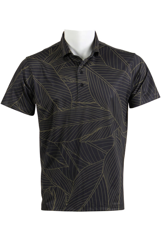 Ti Leaf-Black and Green Polo