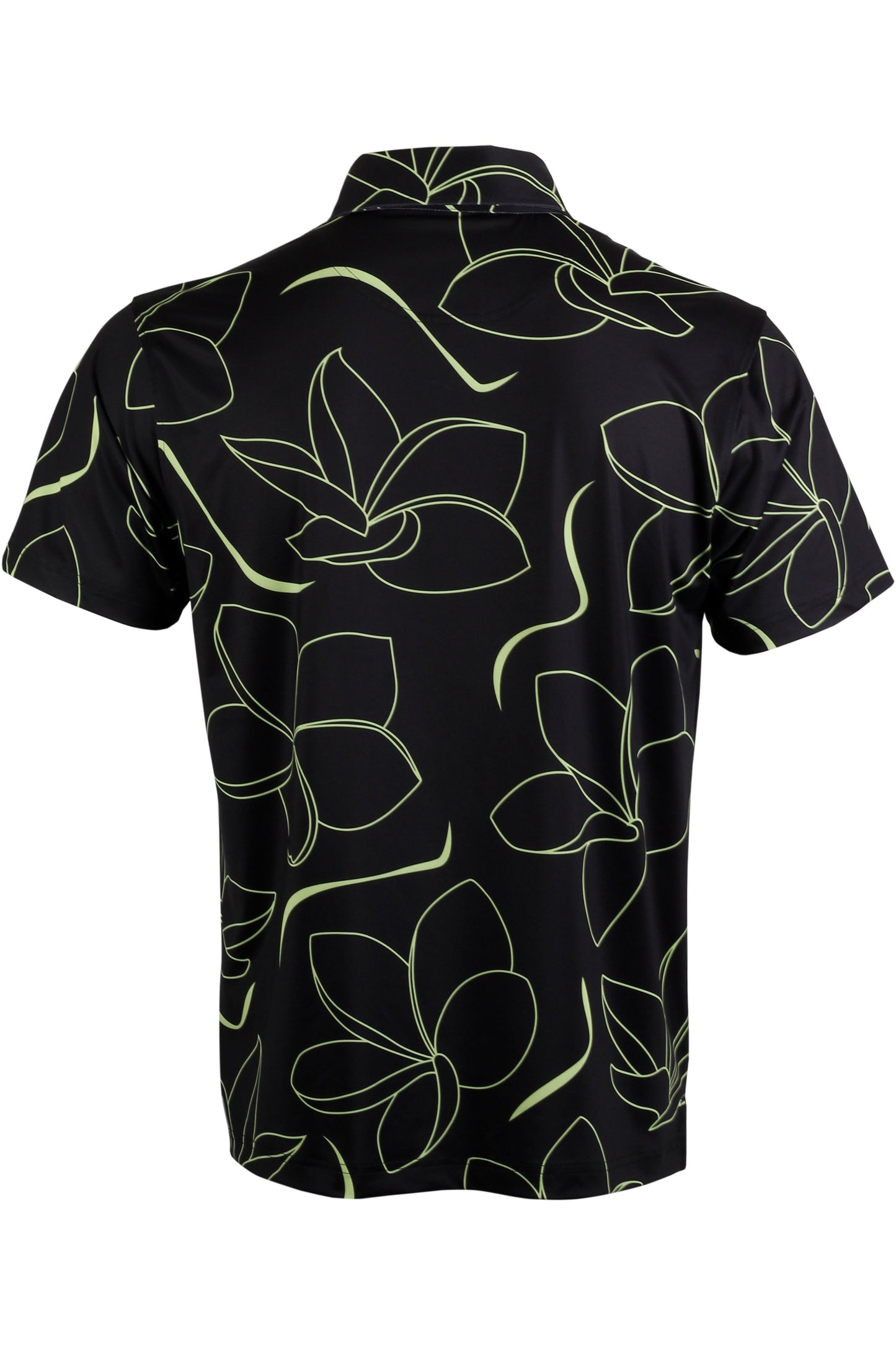 Plumeria-Black and Lime Polo