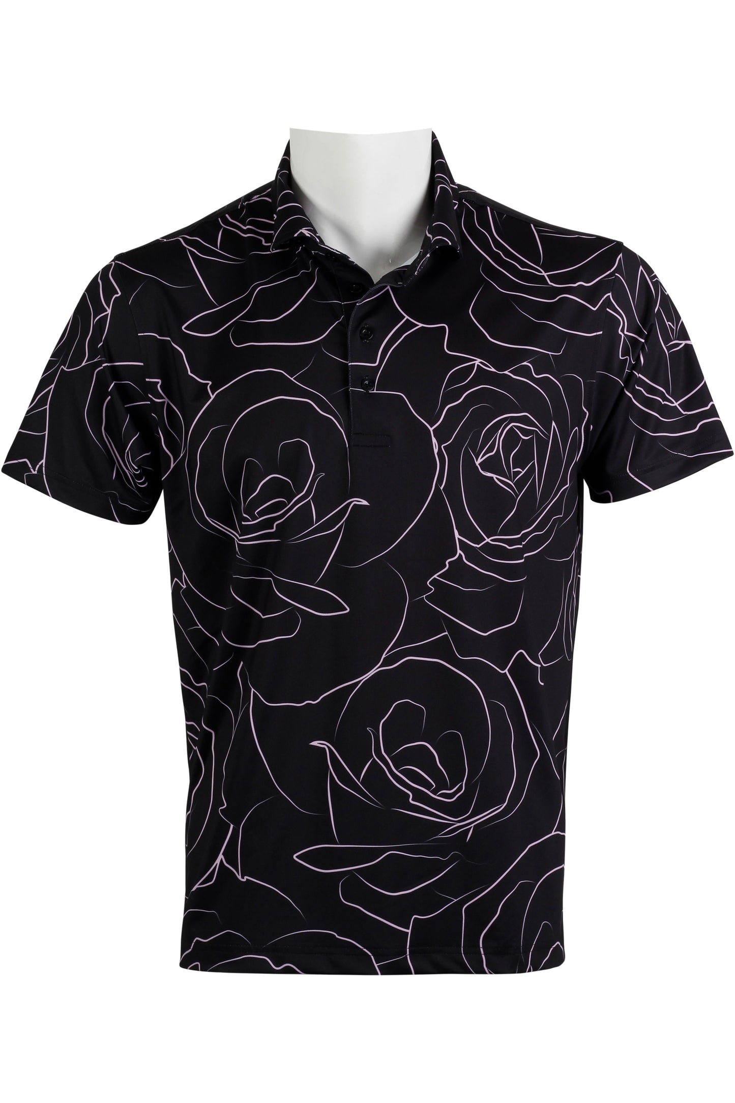 Black and Pink Rose Polo