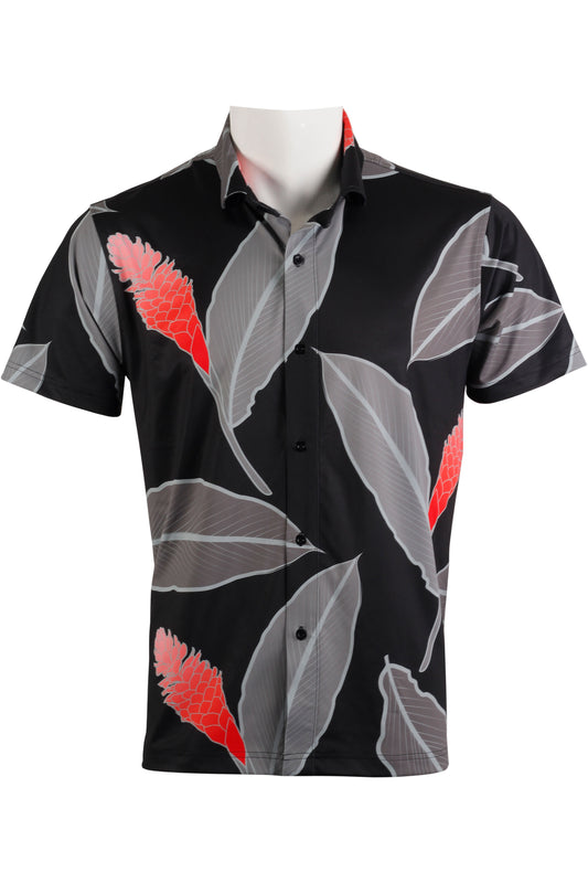 Ginger-Black and Red Button Down