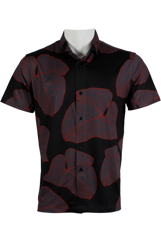 Pe'ahi-Black and Red Button Down