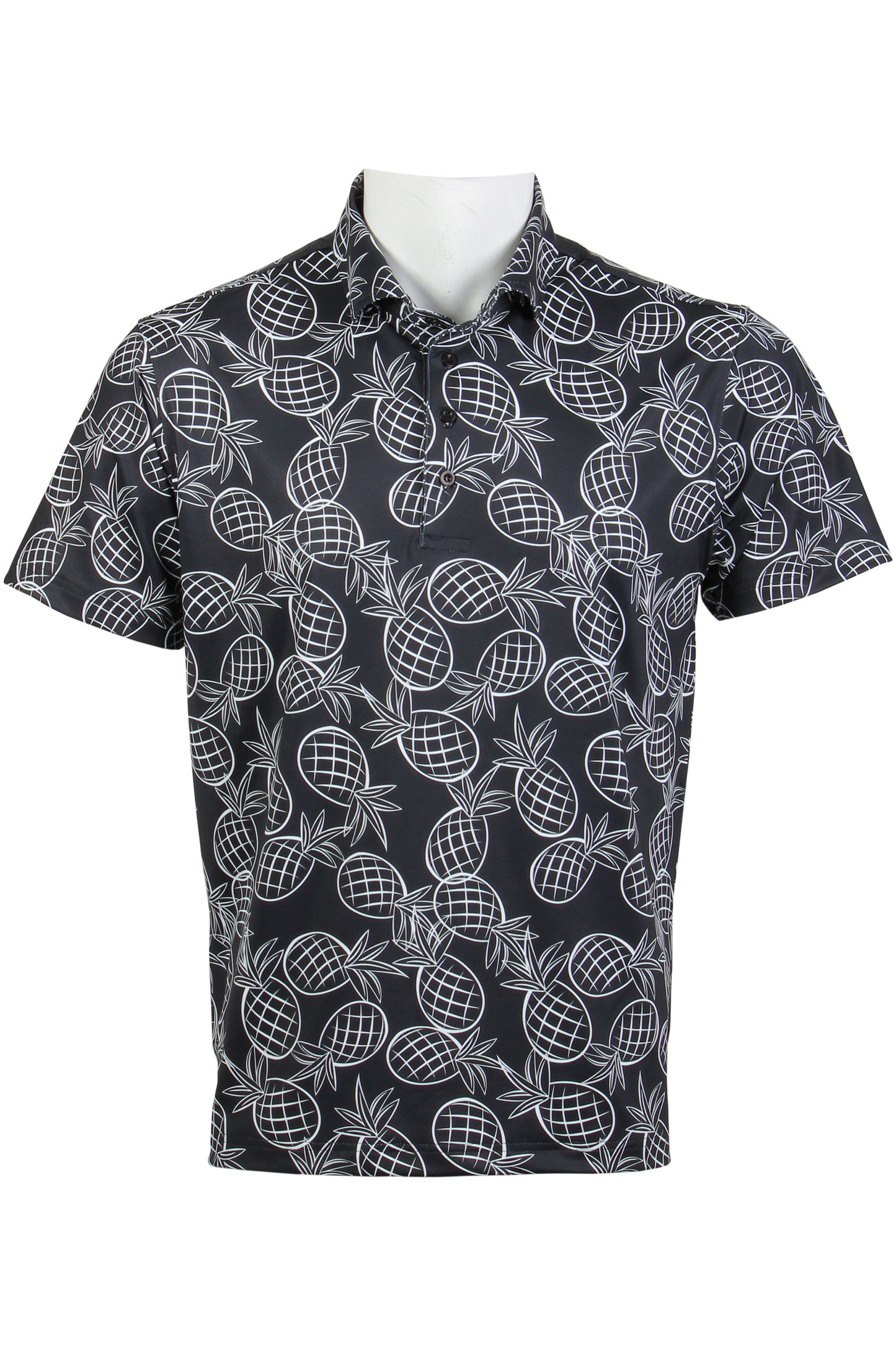 Black and White Mini Pineapple Polo