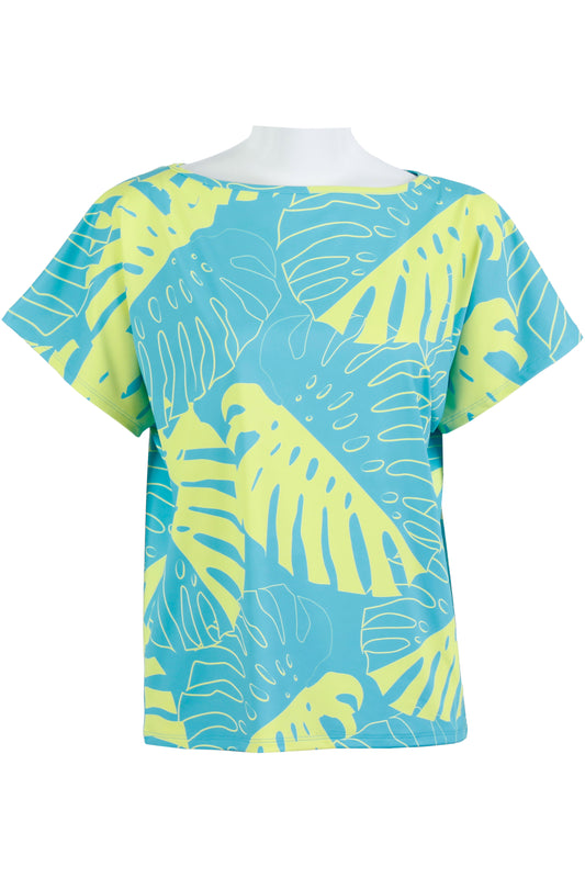 Monstera-Blue and Green Dolman (Women's)