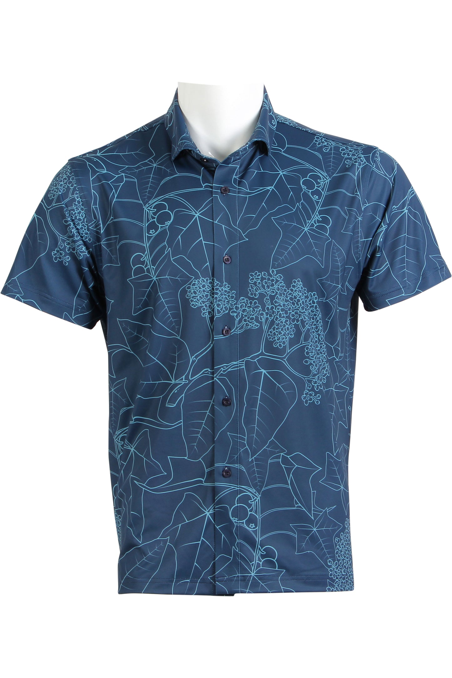 Blue Kukui Tree Button Down