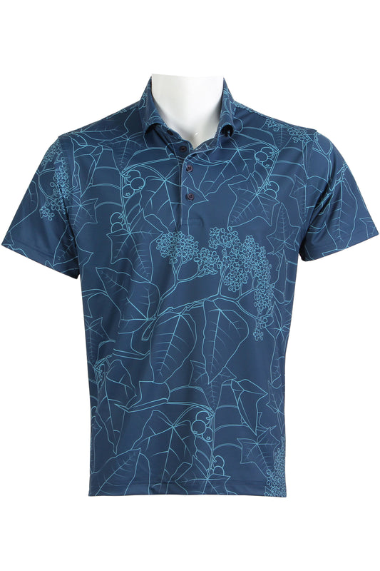 Kukui Tree-Blue Polo