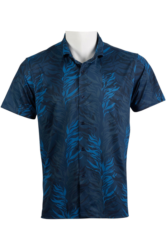 Ocean Bloom-Blue Button Down