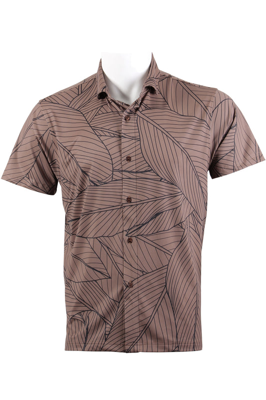 Ti Leaf-Brown and Black Button Down
