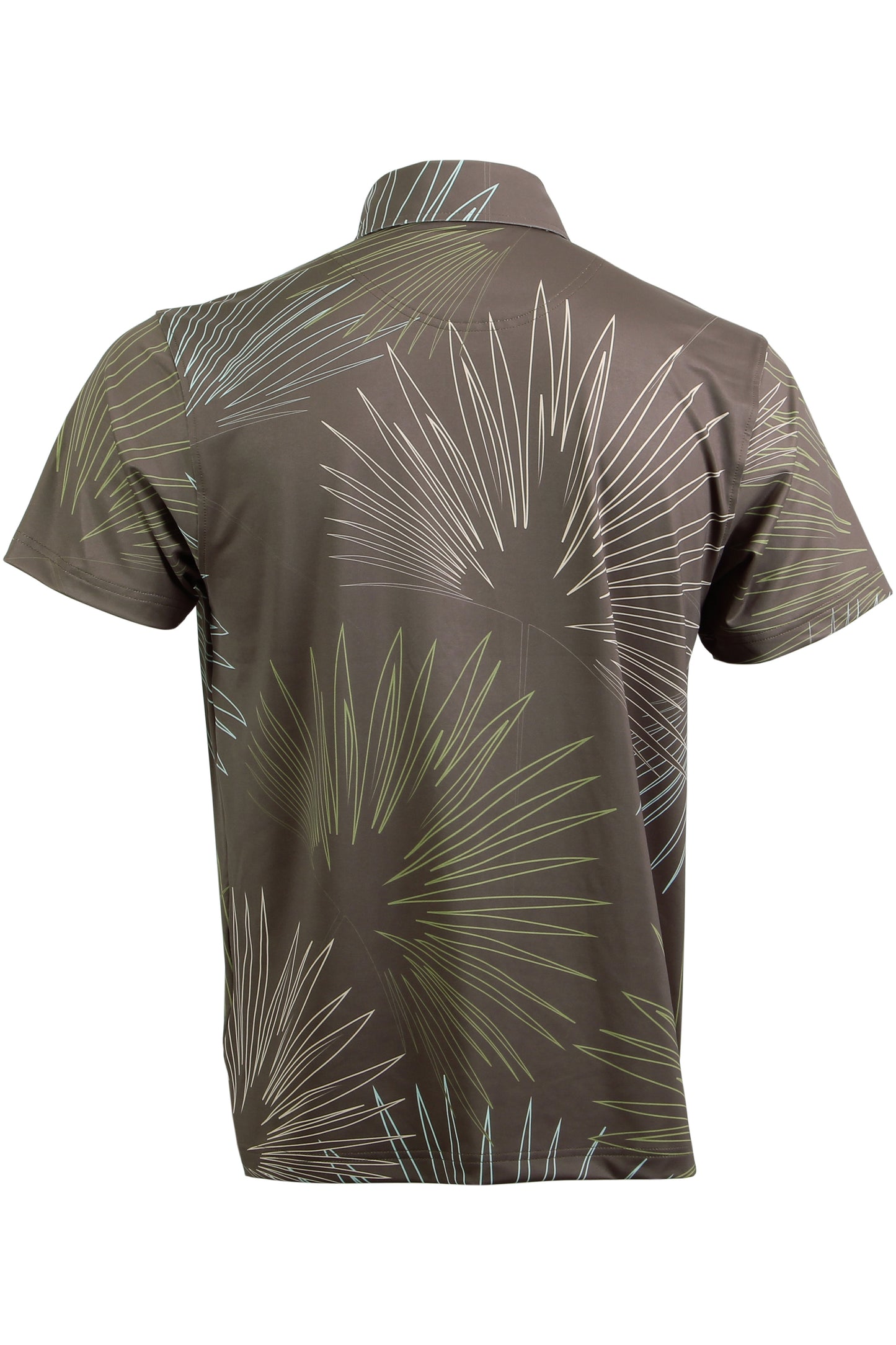 Brown, Beige, Green, Blue Sun Palm Button Down