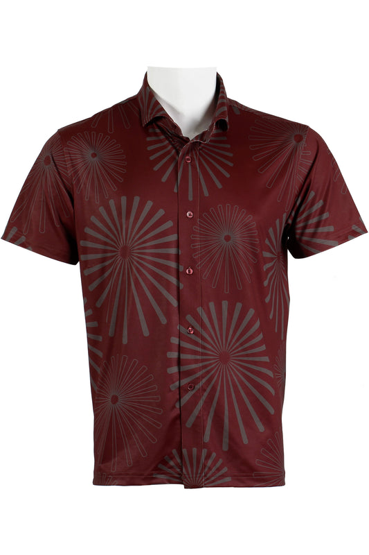 'Opihi-Burgundy and Gray Button Down