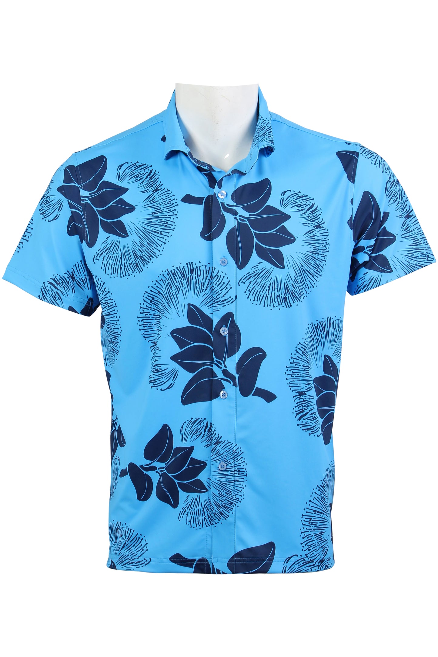 Carolina and Navy 'Ohi'a Lehua Button Down