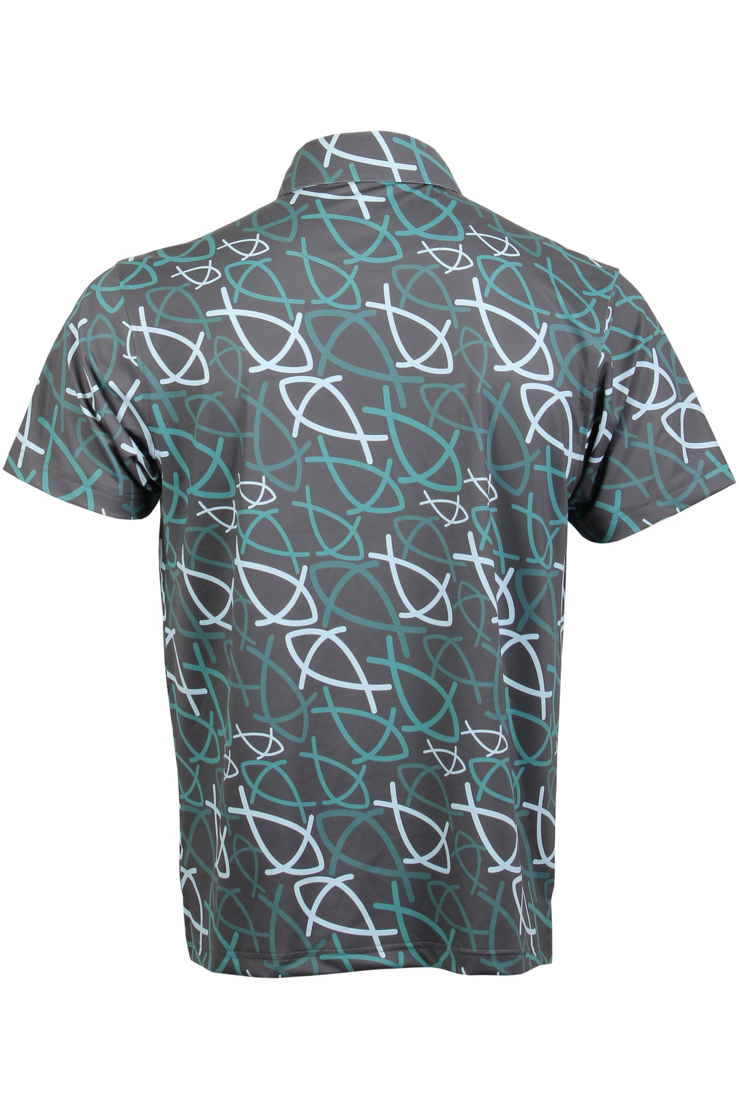 Fish-Charcoal and Green Polo