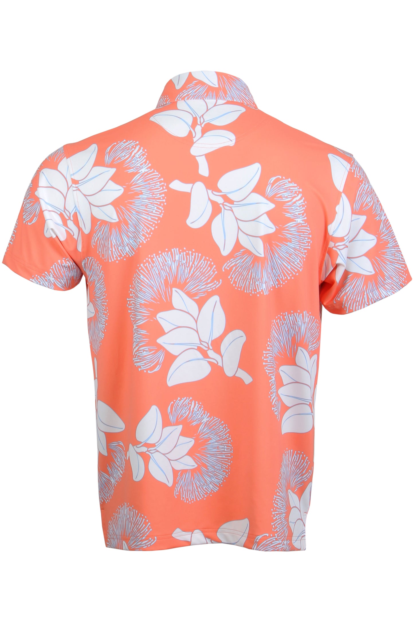 Coral, White, Light Blue 'Ohi'a Lehua Button Down