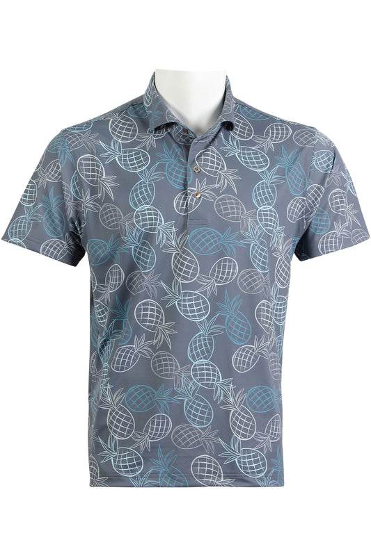 Mini Pineapple-Gray and Blue Polo