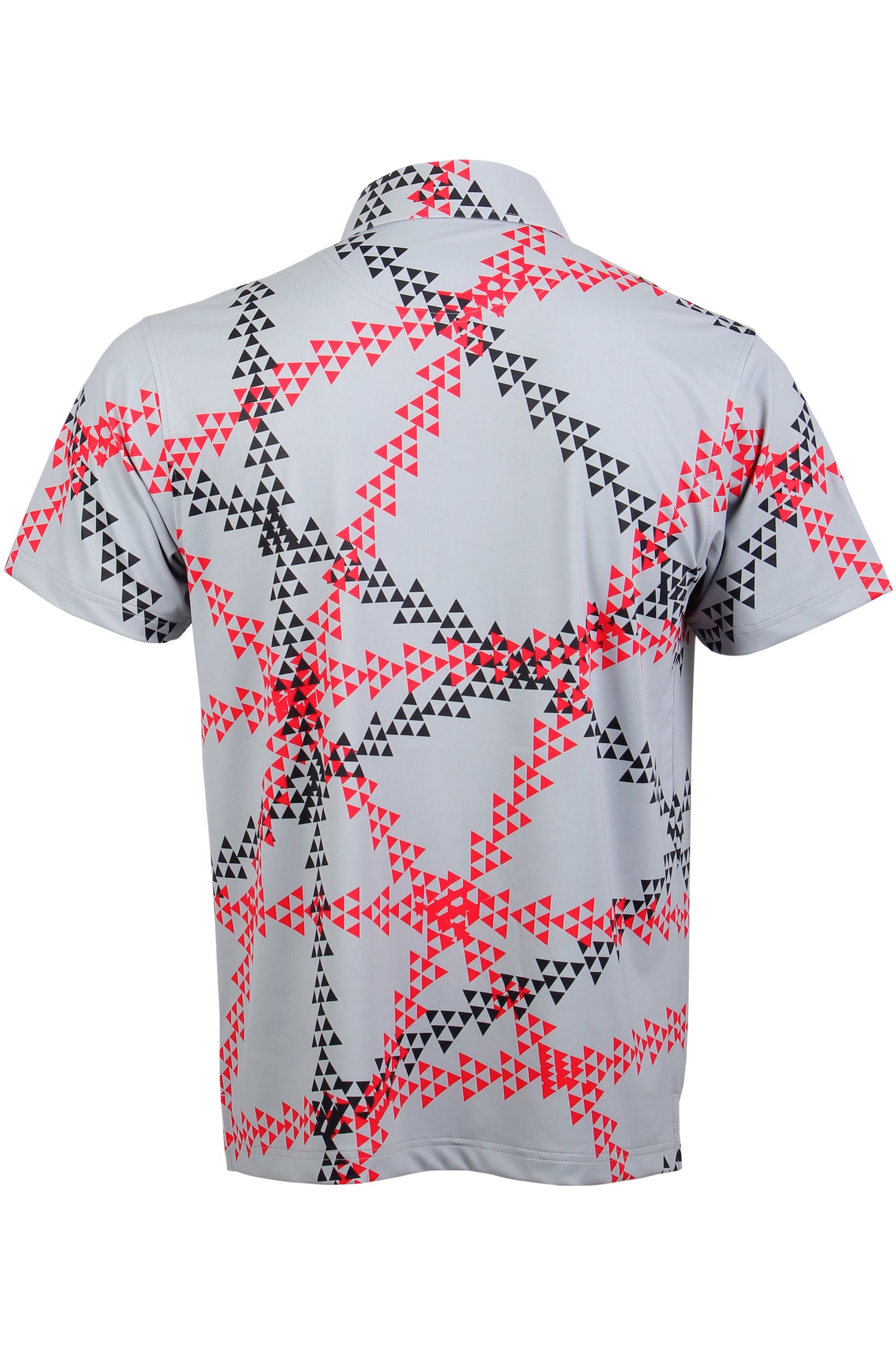 Light Gray, Black, Red Triangles Polo