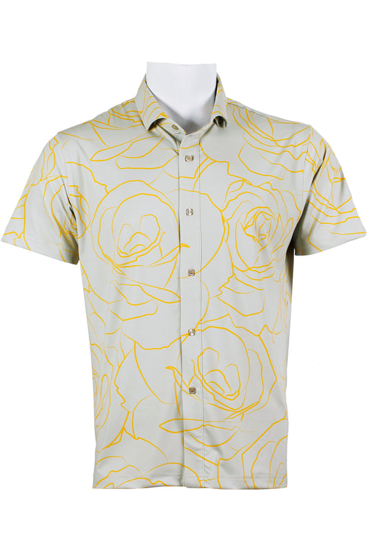 Rose-Gray and Yellow Button Down