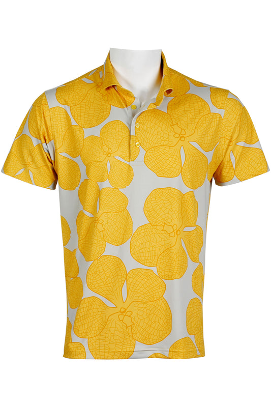 Vanda Orchid-Gray and Yellow Polo