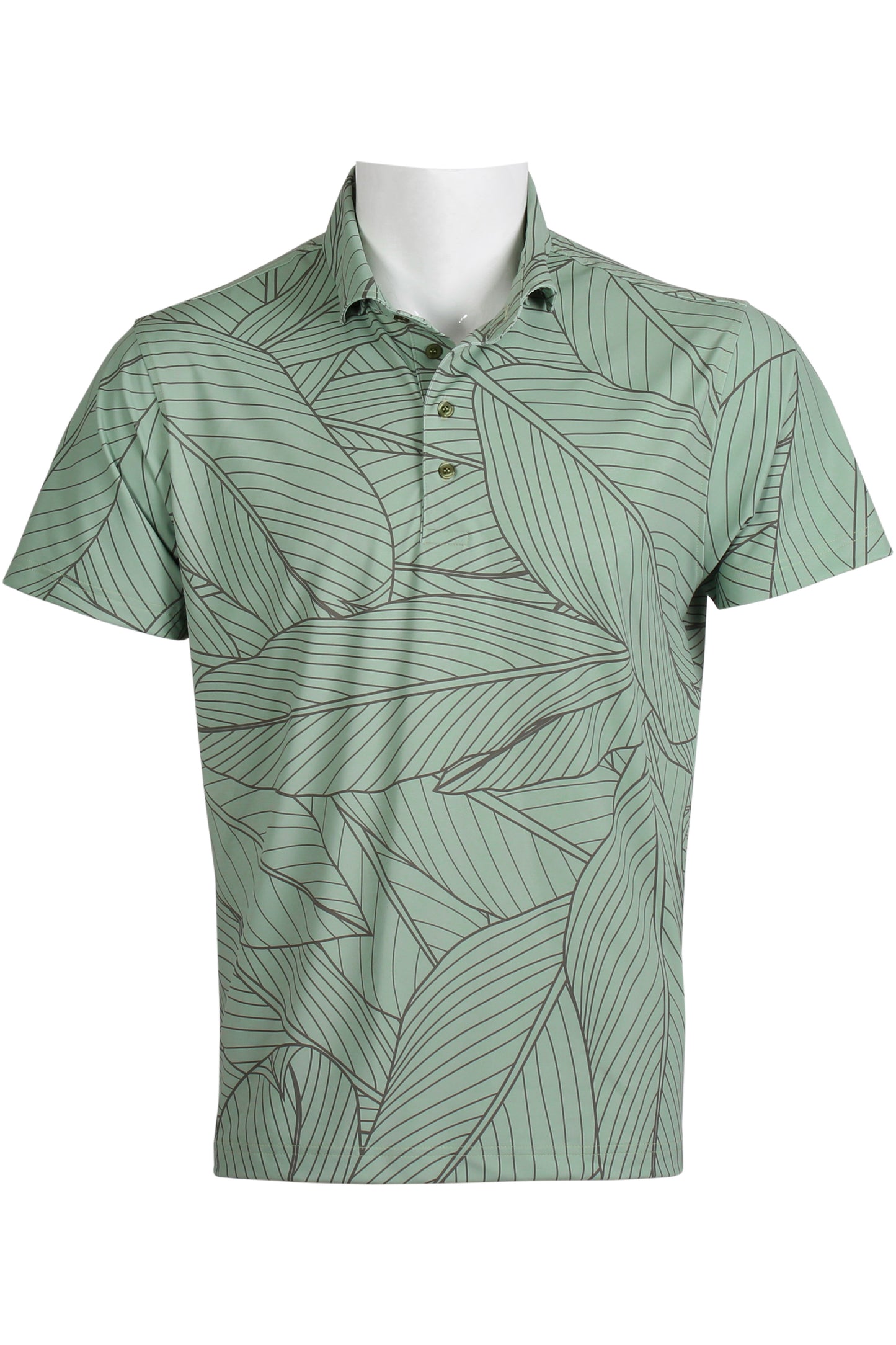 Green and Gray Ti Leaf Polo