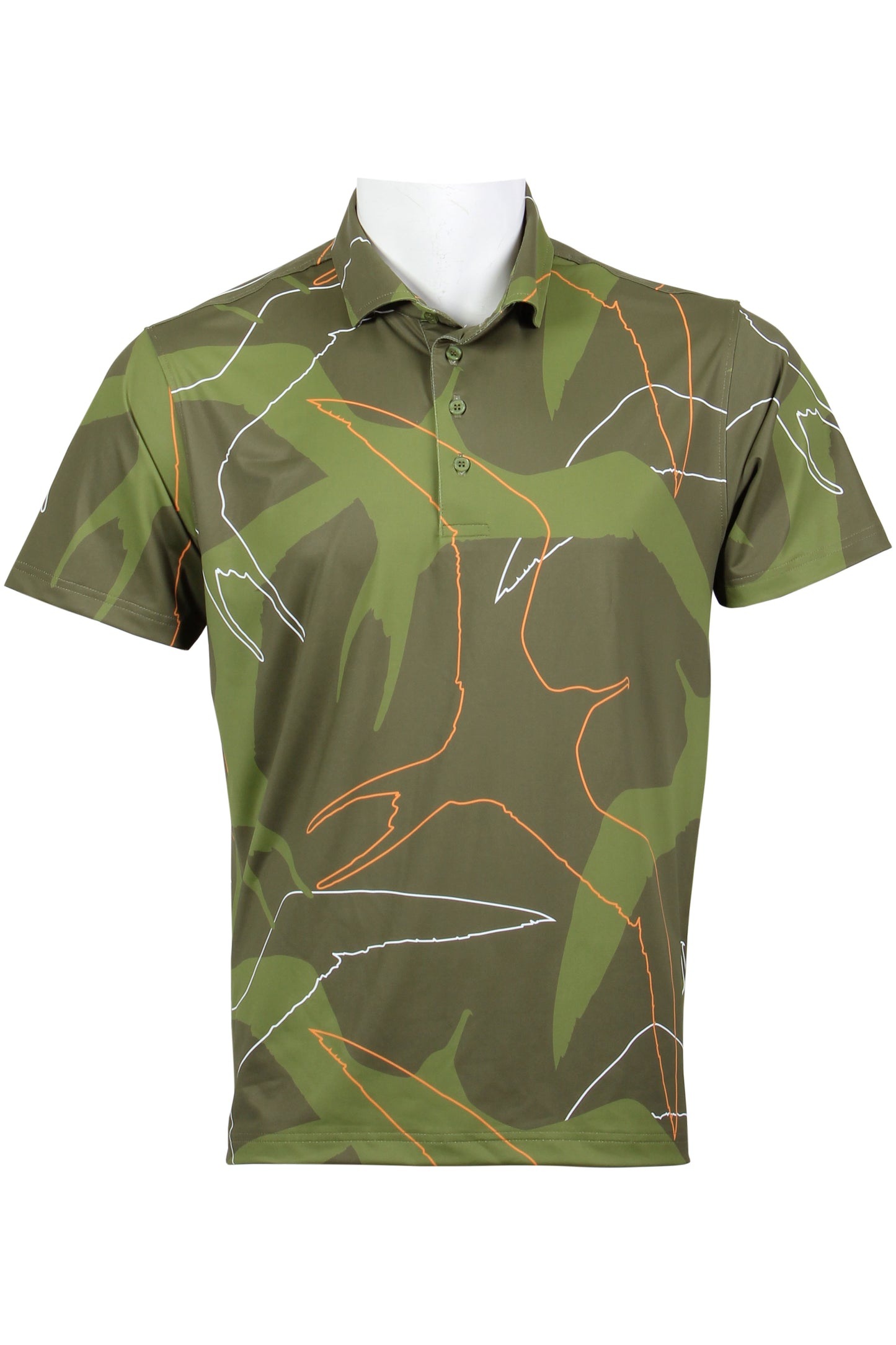 Green and Orange 'Iwa Bird Polo