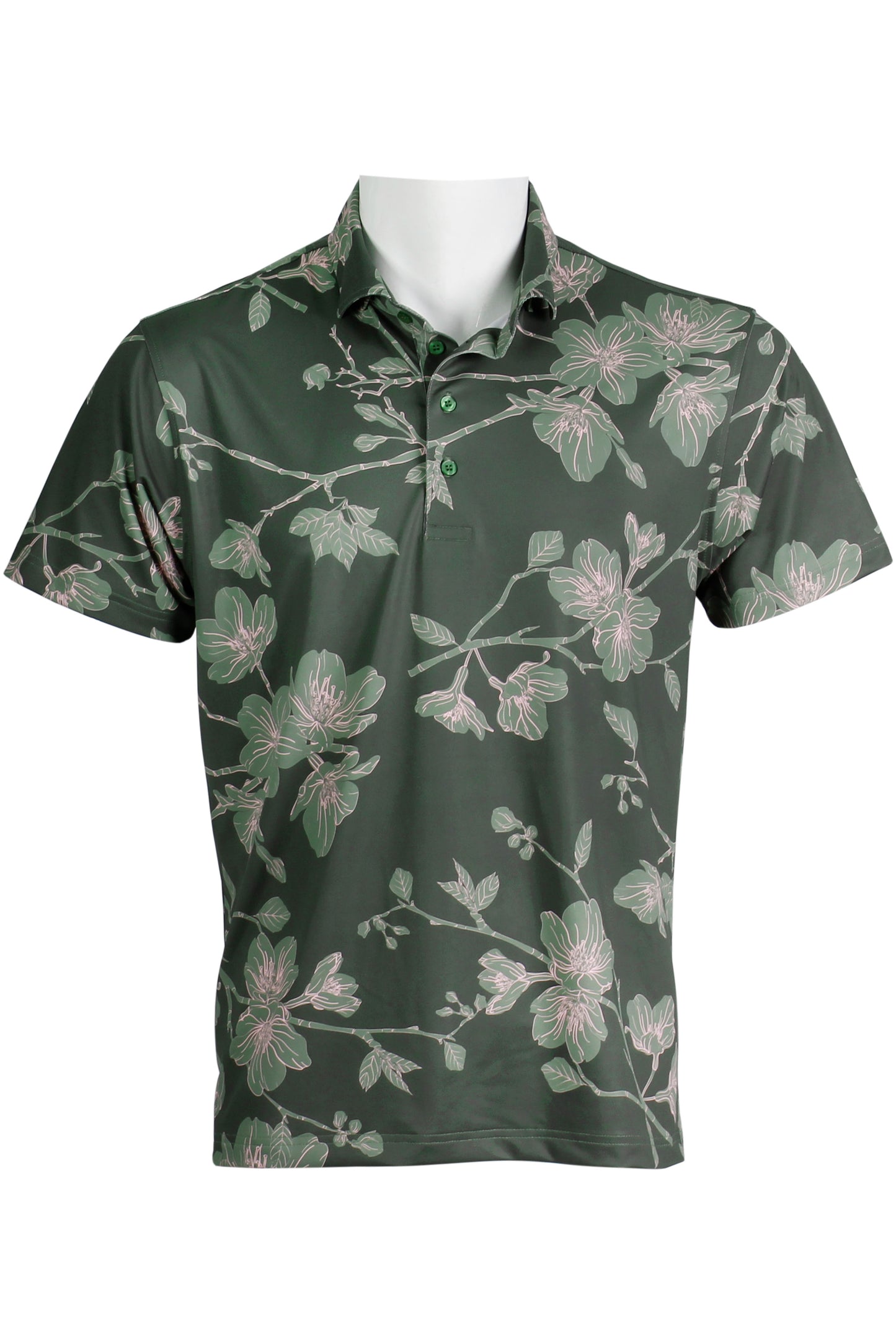 Green and Pink Sakura Polo