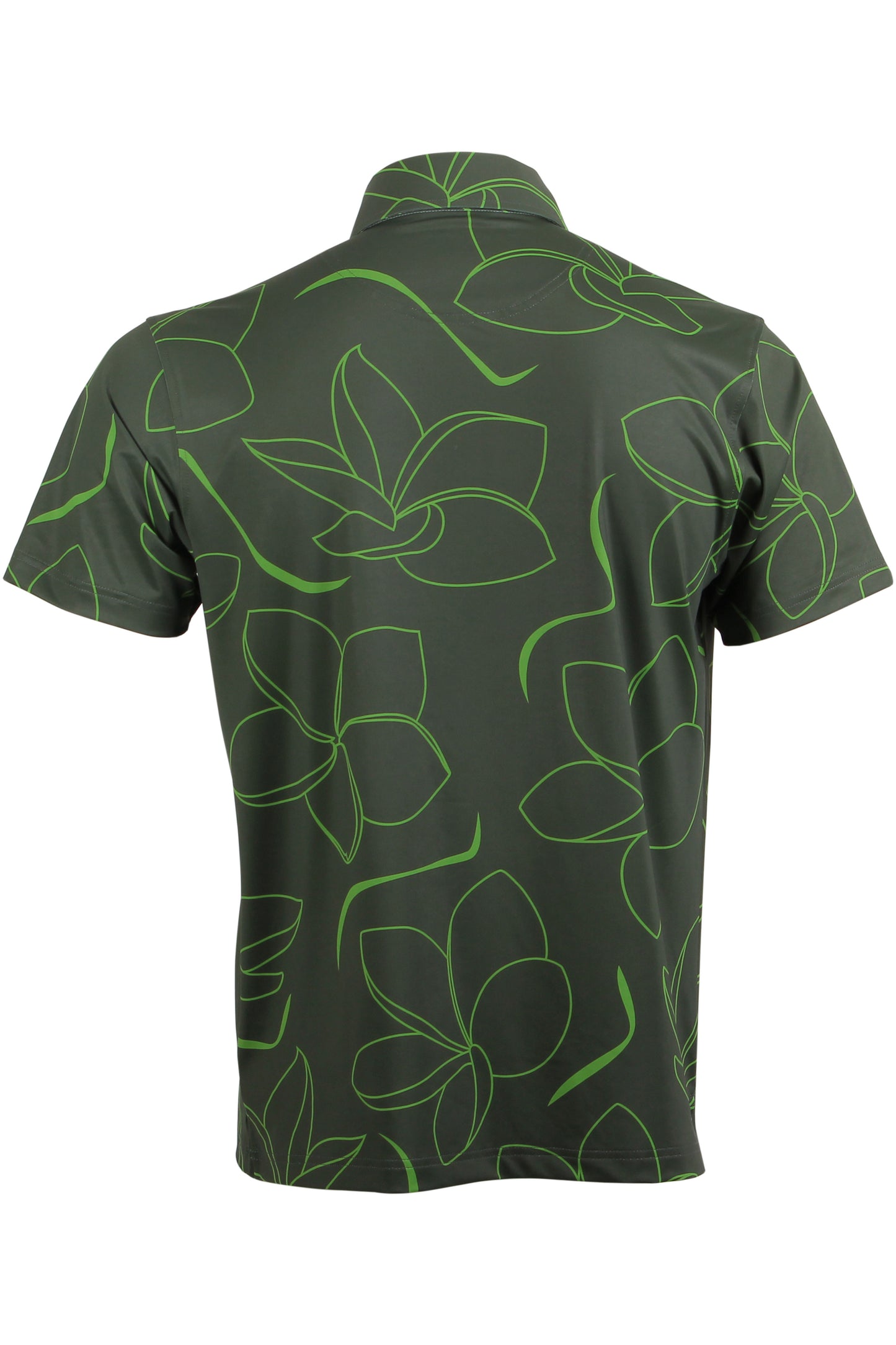 Plumeria-Green Button Down
