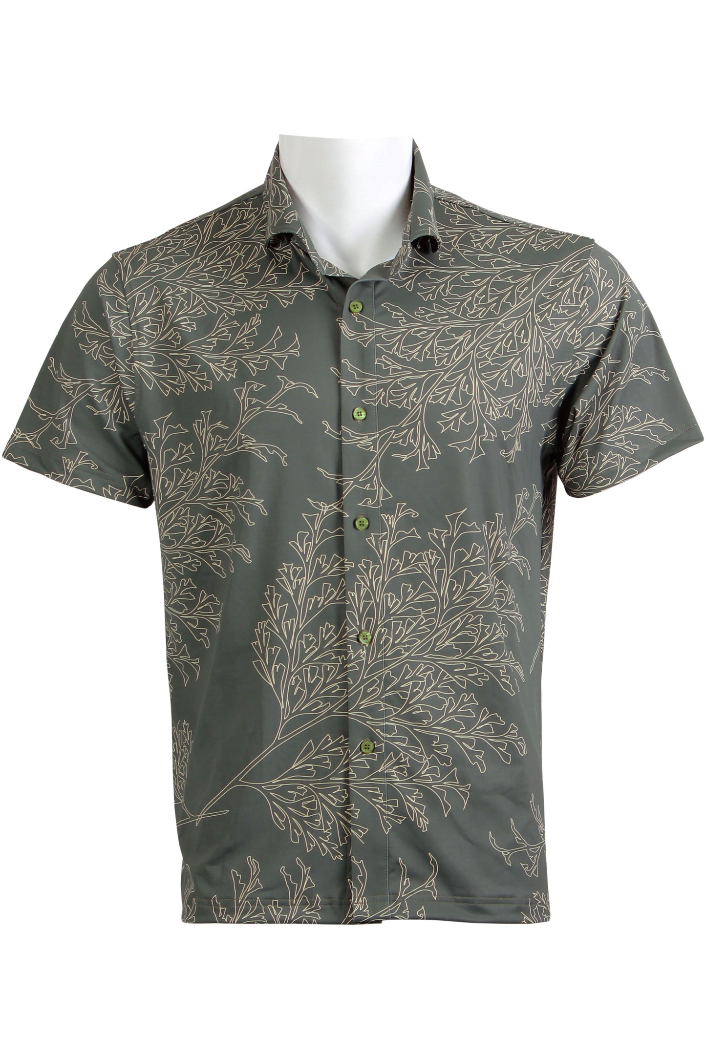 Green and Tan Pala'a Button Down