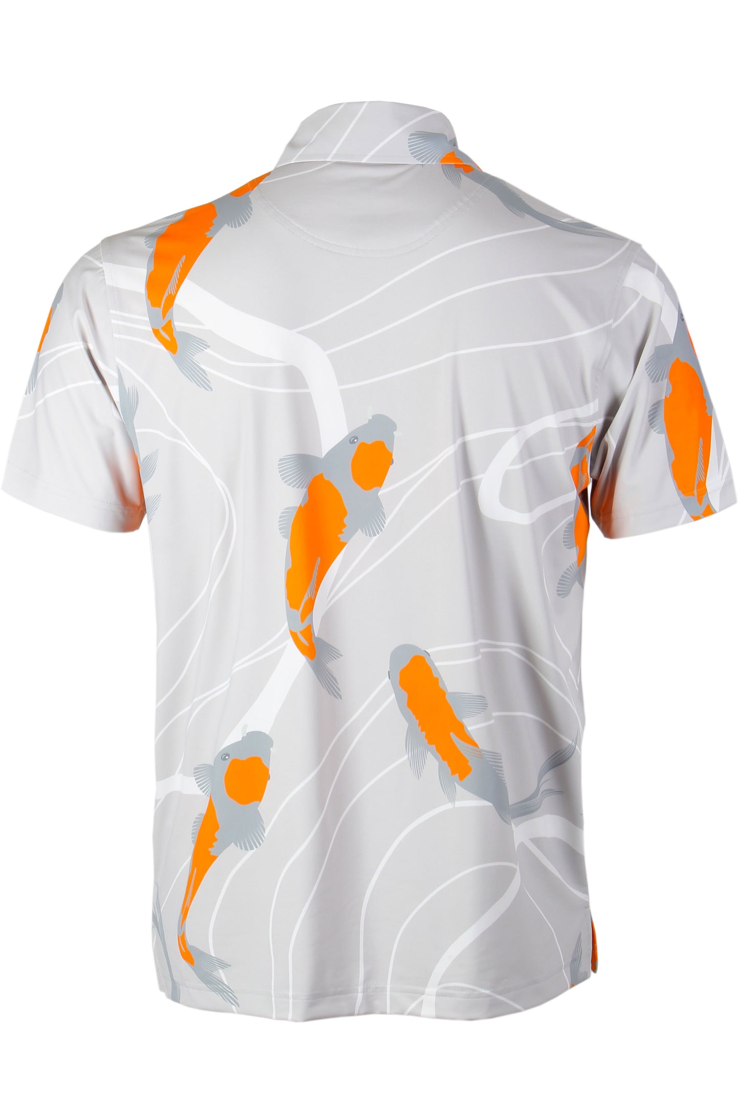 Koi-Gray and Orange Polo