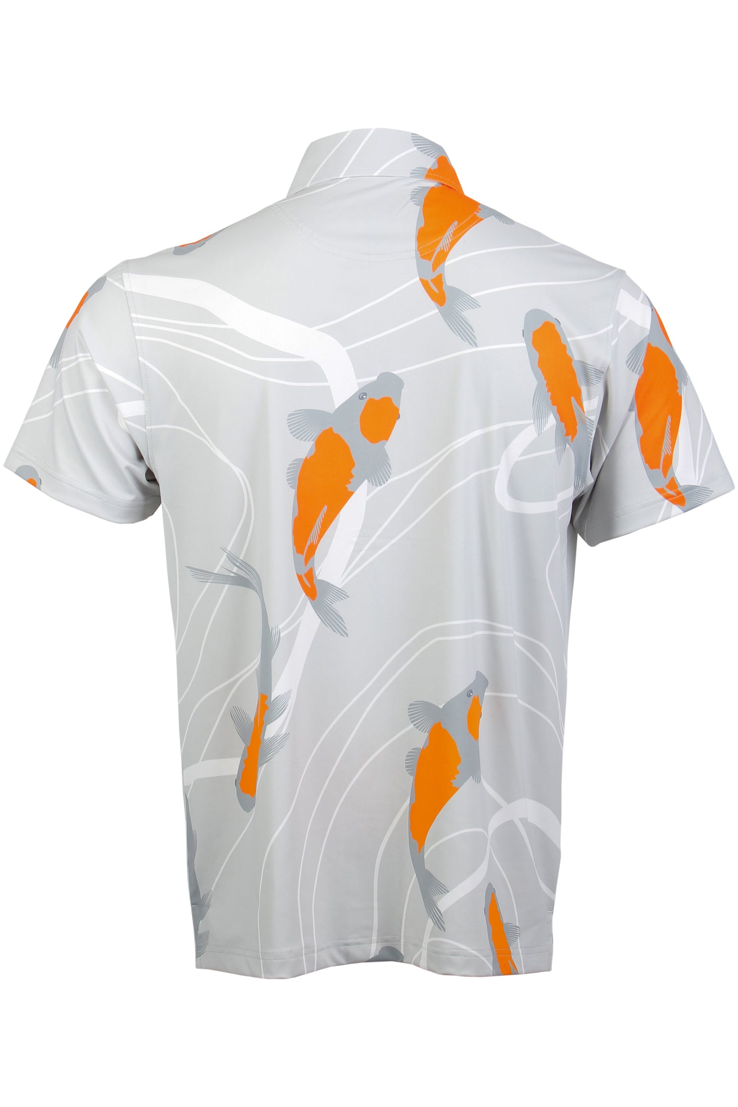 Koi-Gray and Orange Button Down