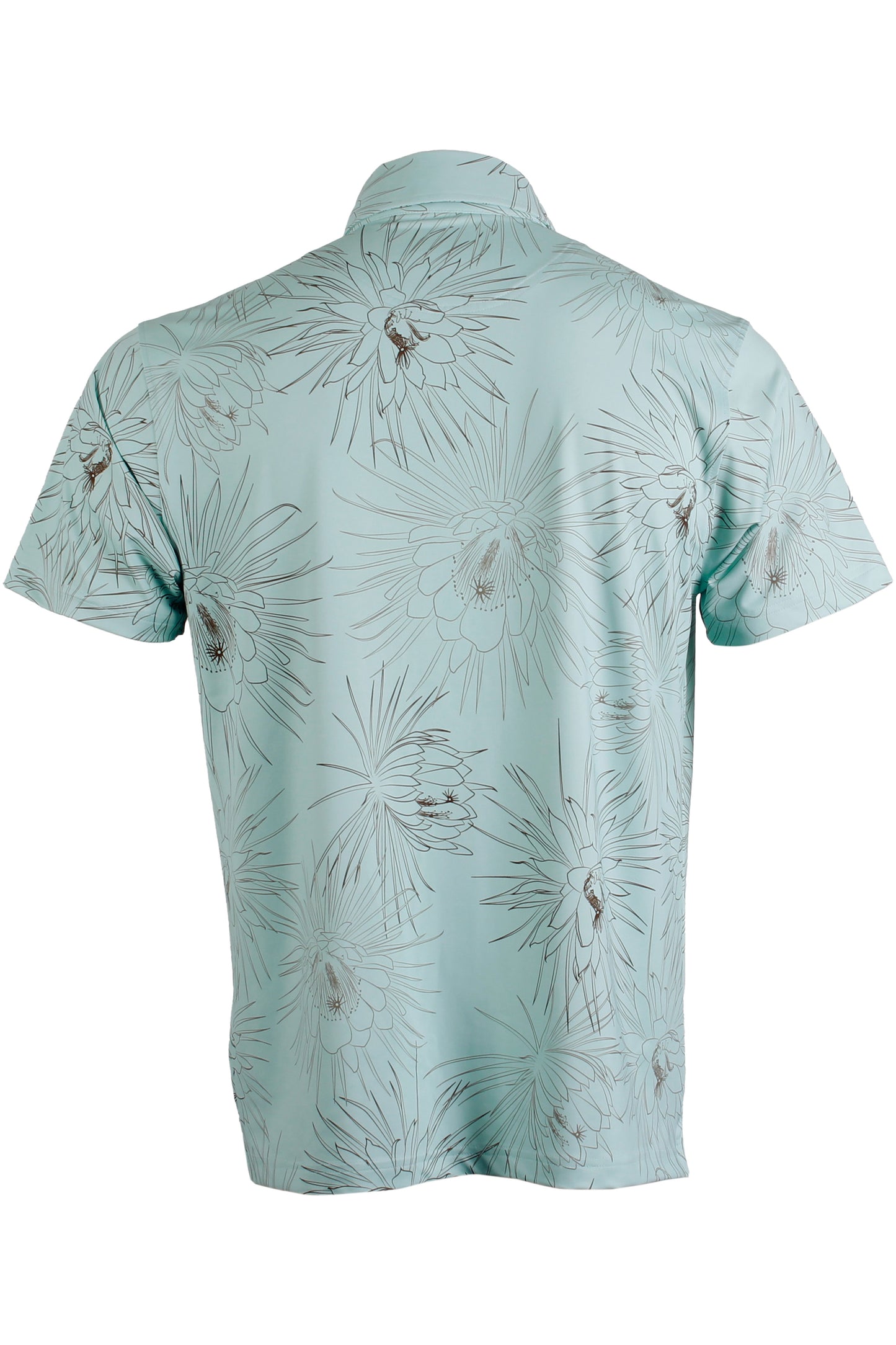Night Blooming Cereus-Light Blue and Brown Button Down