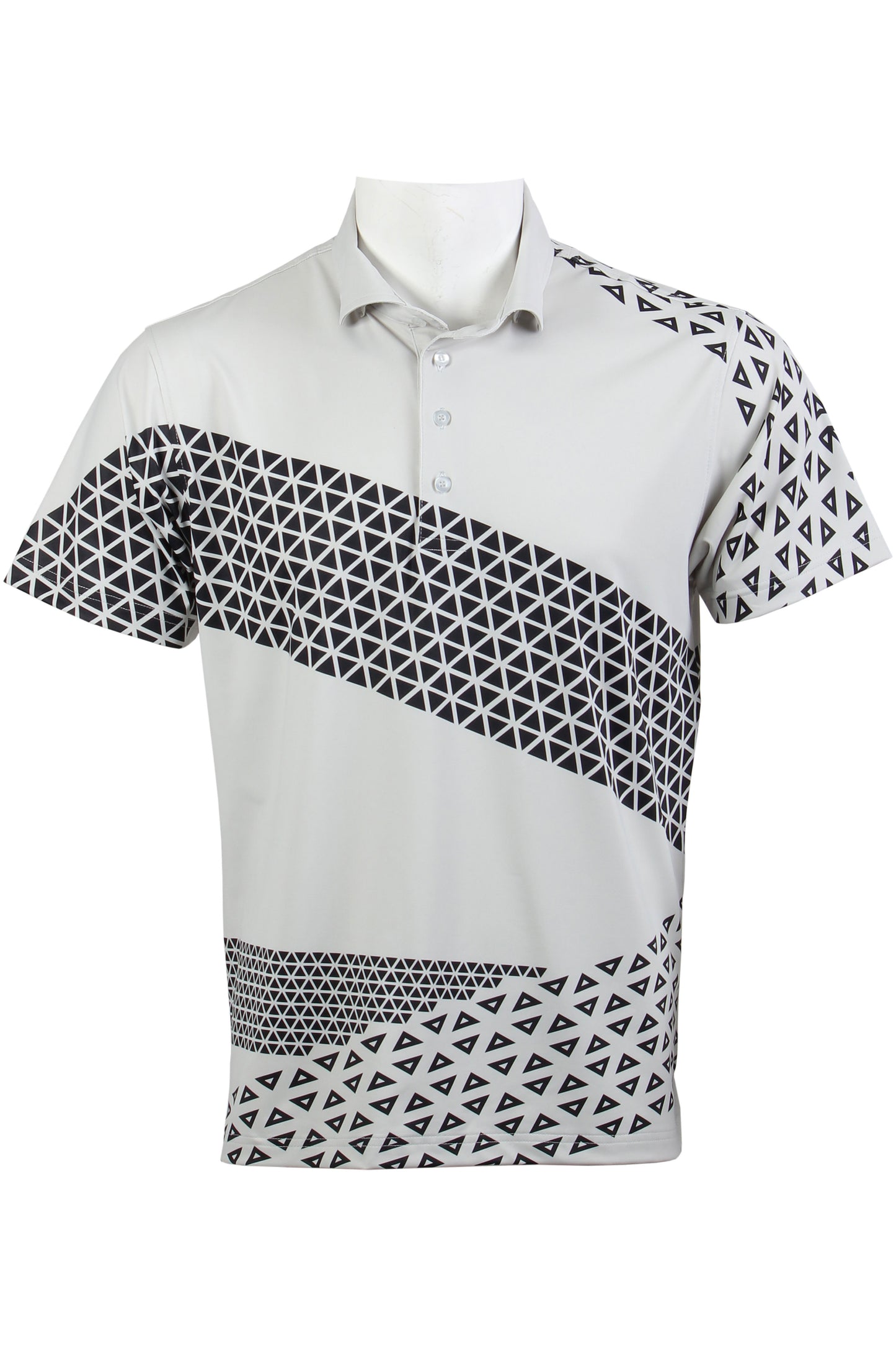 Light Gray and Black Trio Polo