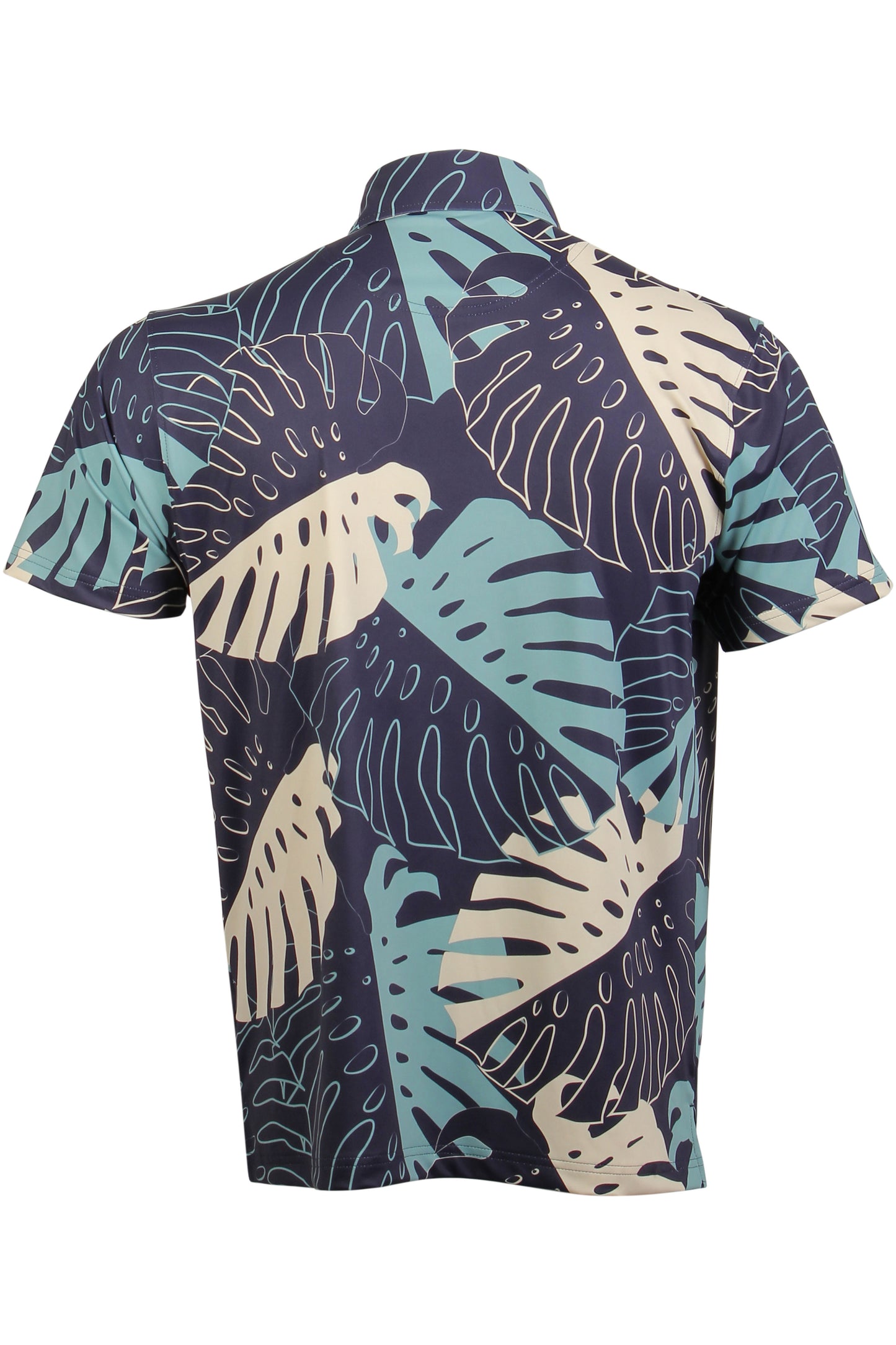 Midnight Black, Green, Yellow Monstera Polo
