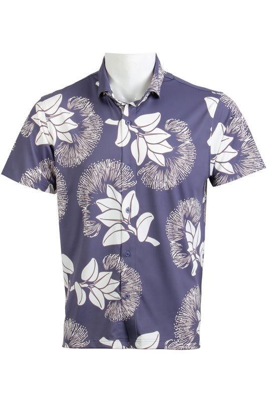 'Ohi'a Lehua-Midnight, Mauve, Ivory Button Down