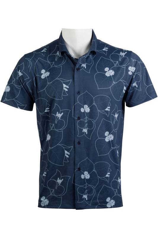 Bougainvillea-Navy Button Down