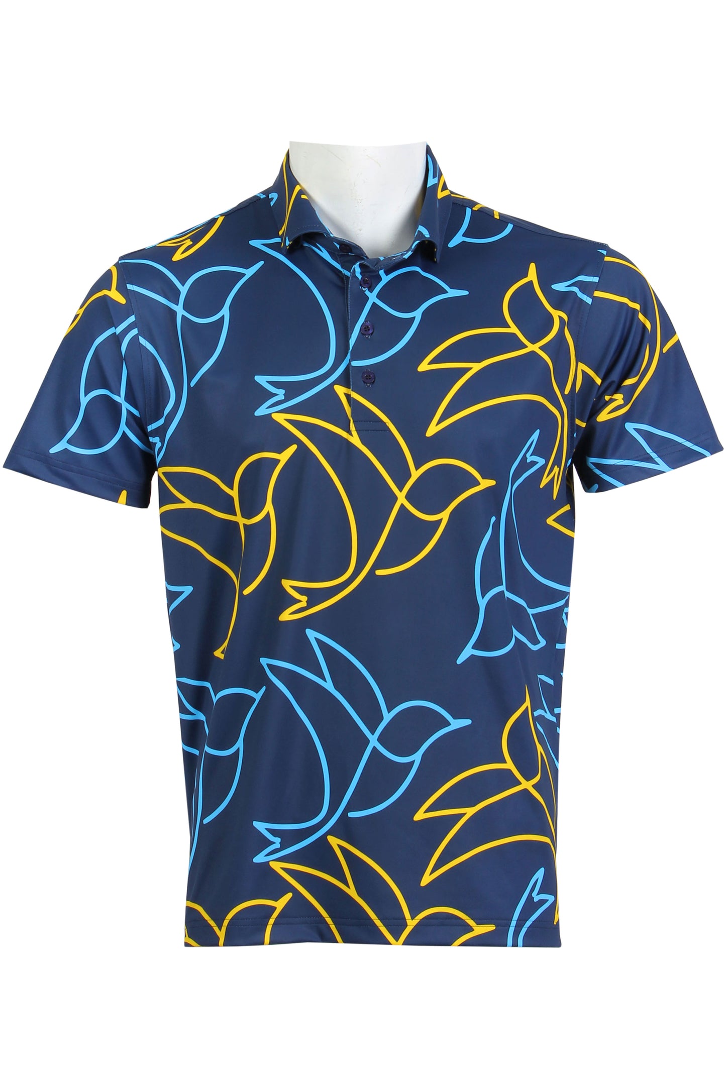 Navy, Carolina, Gold Birdies Polo