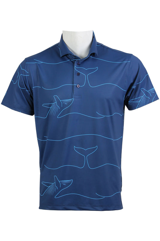 Whale-Navy and Carolina Polo