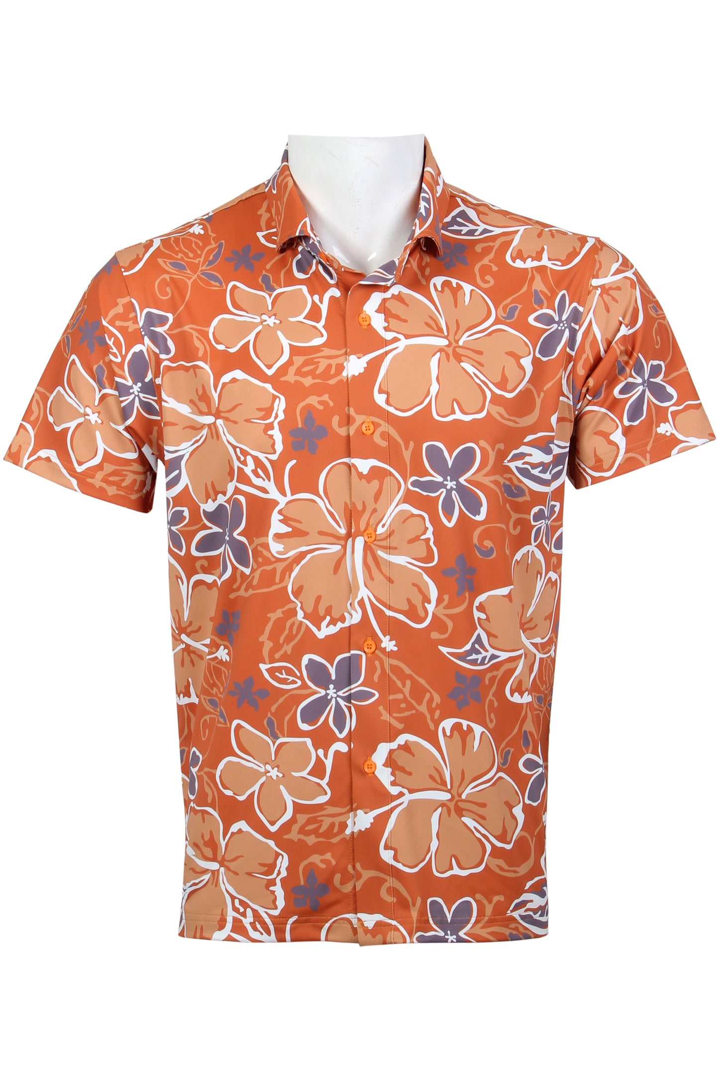 Orange and Purple Aloha Button Down