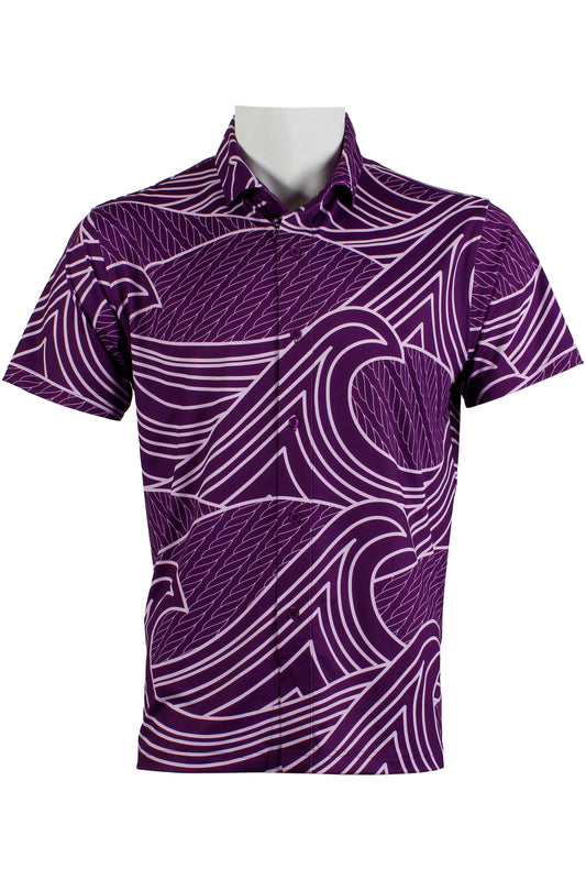 Corded Wave-Purple Button Down