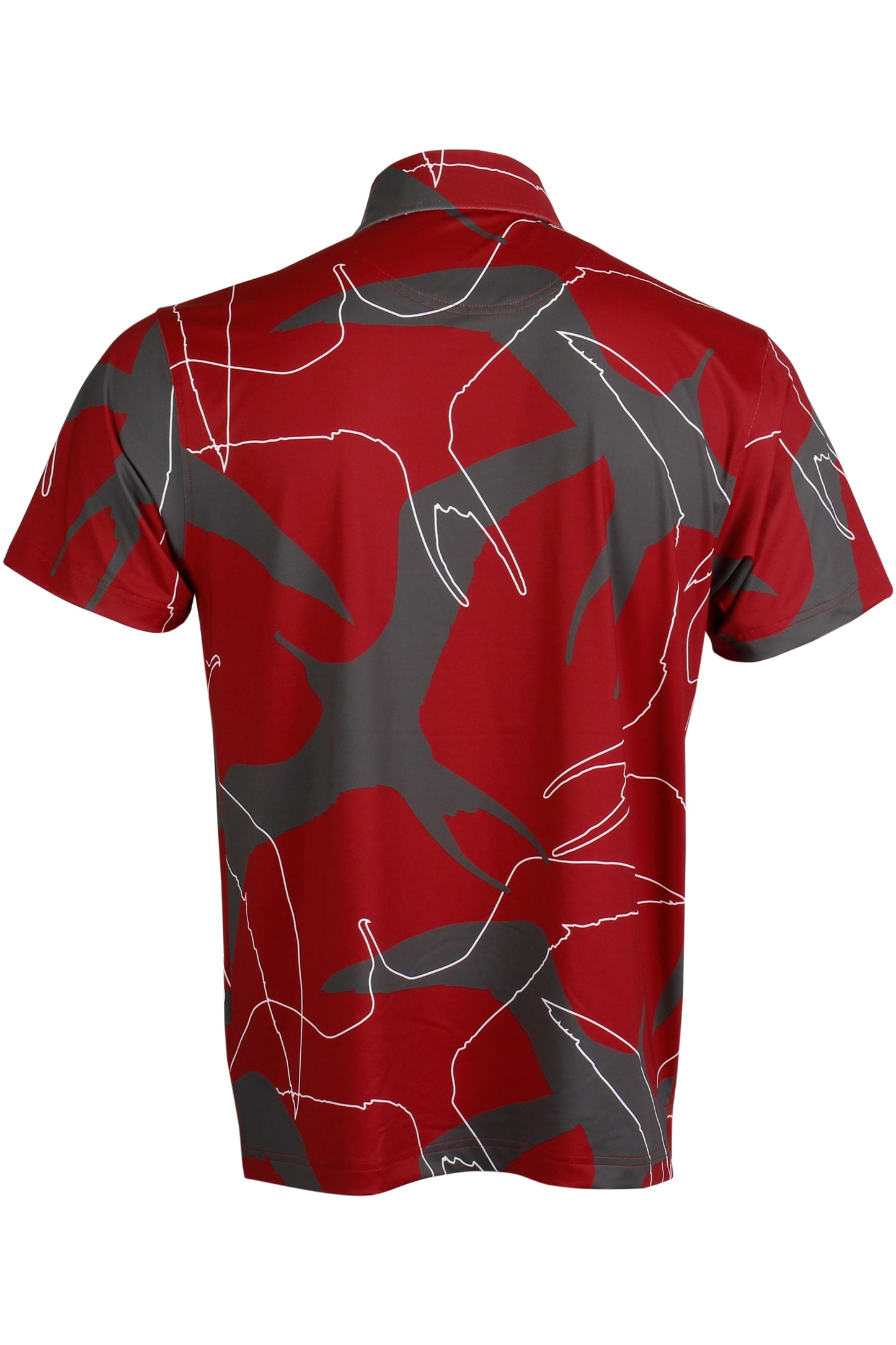 'Iwa Bird-Red, Gray, White Button Down