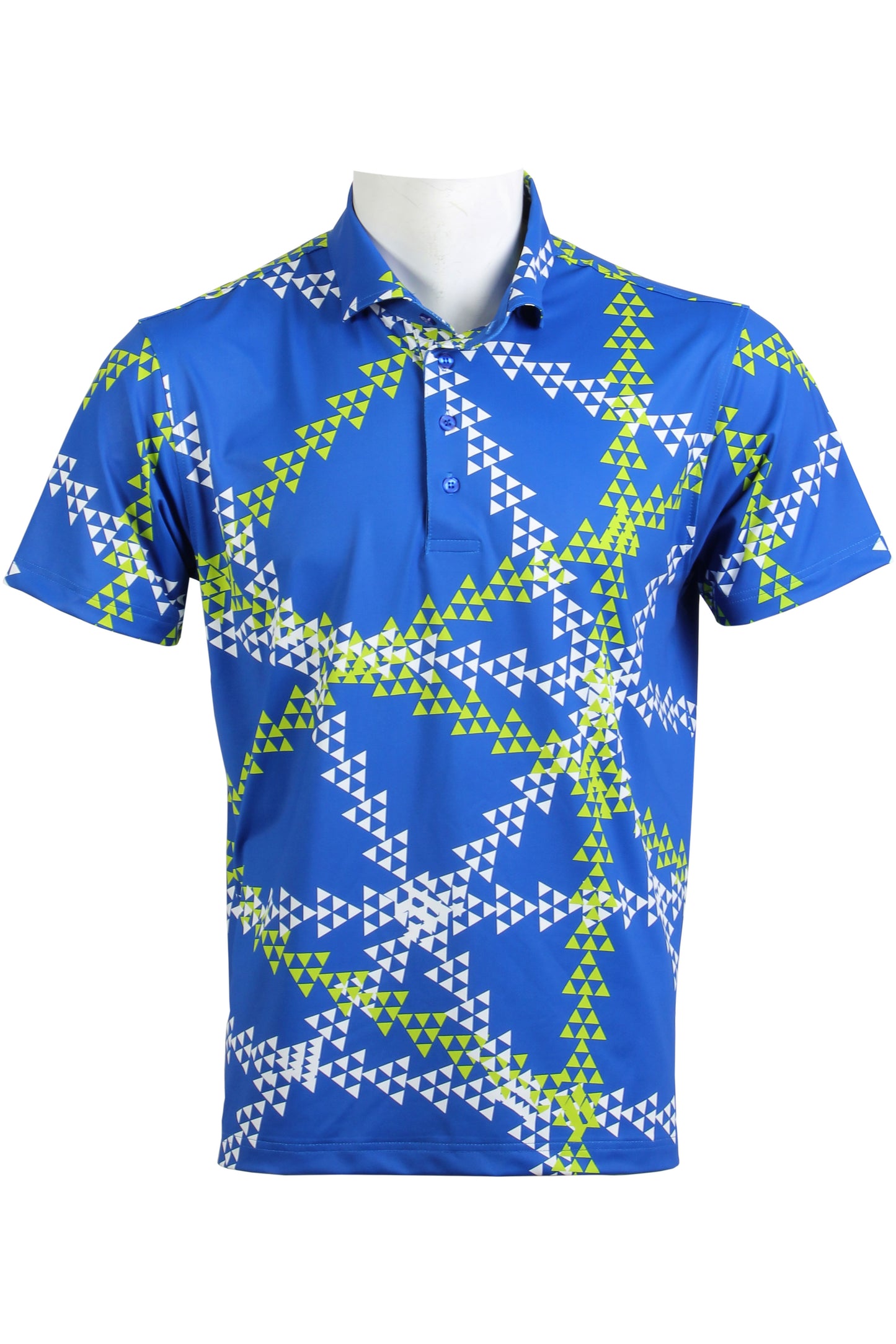 Royal Blue, Lime, White Triangles Polo