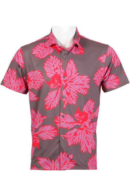 'Ulu-Taupe, Mauve, Red Button Down