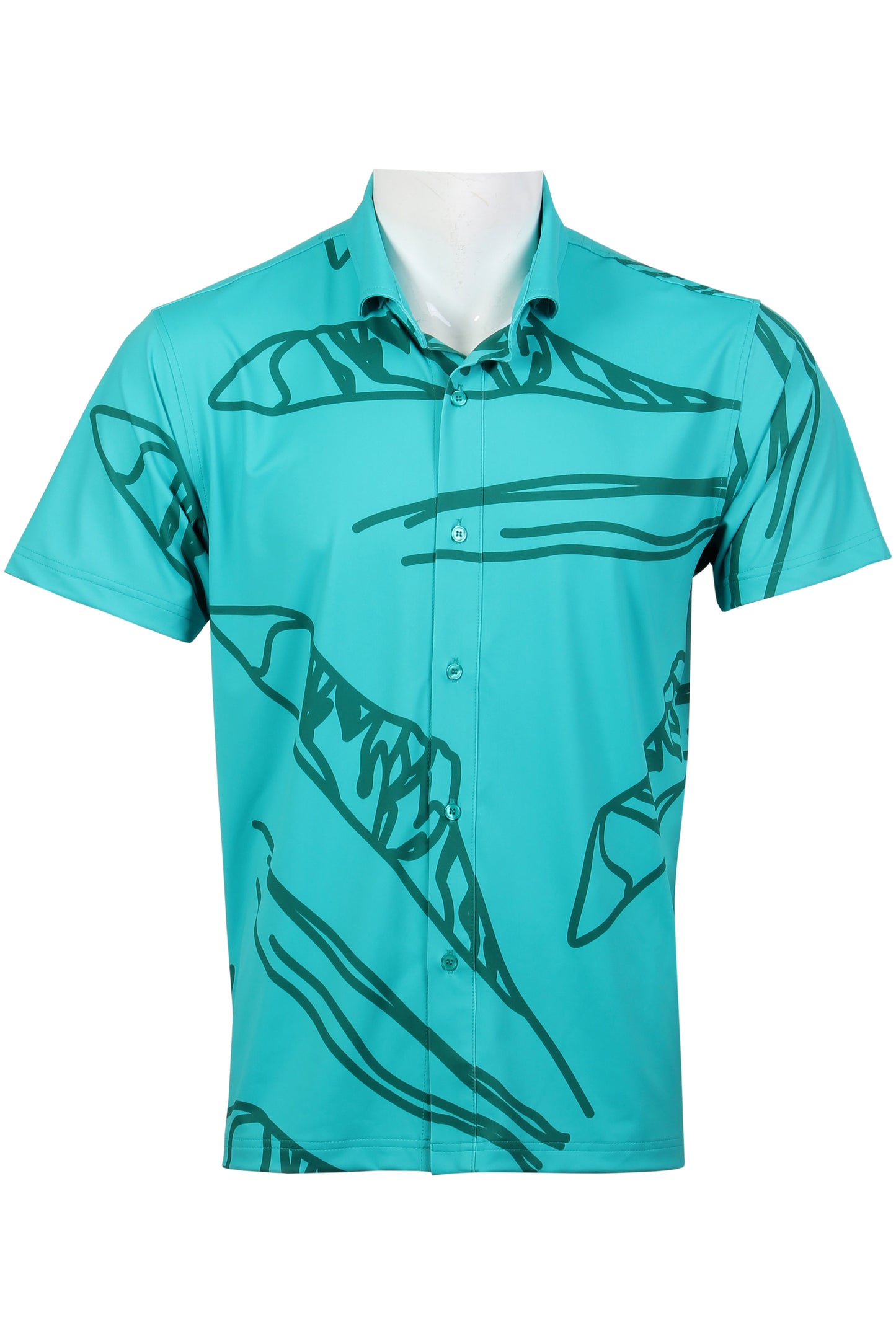 Teal Green Diamond Head Button Down