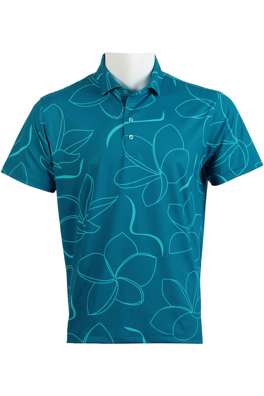 Plumeria-Blue Polo